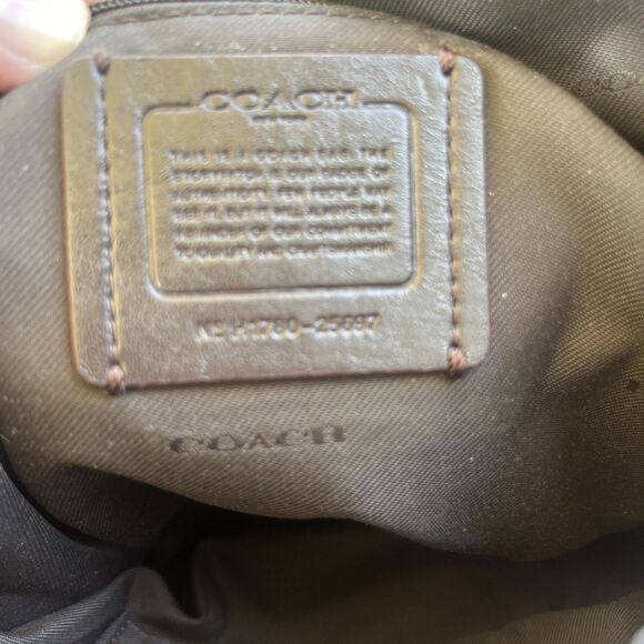 COACH Women's Signature Canvas Brown Leather Duffle Handbag Classic Design - Picture 12 of 16